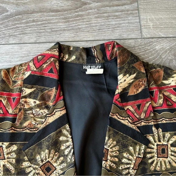 Vintage Hot Stuff Floral Pattern Western Style Lightweight Blazer Made in USA - Picture 5 of 16